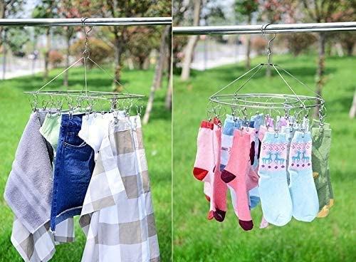 316 Stainless Steel Sock Hanger With 34 X Pegs in Silver Colour - Clothes Pegsale Australia