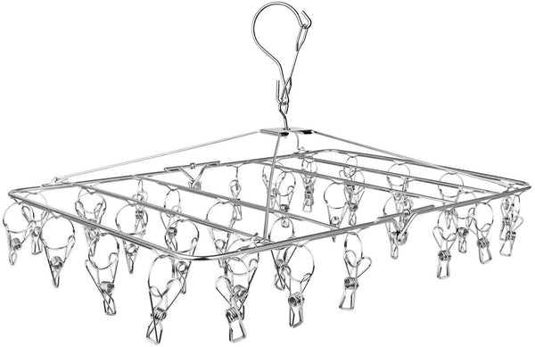 316 Stainless Steel Sock Hanger With 34 X Pegs in Silver Colour - Clothes Pegsale Australia