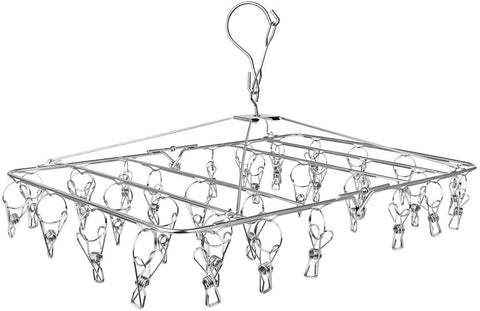 316 Stainless Steel Sock Hanger With 34 X Pegs in Silver Colour - Clothes Pegsale Australia