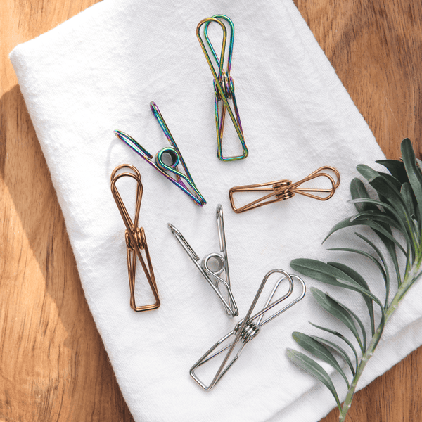 50 Pack Stainless Steel Clothes Pegs (Silver 40 Regular & 10 Large) - Clothes Pegsale Australia