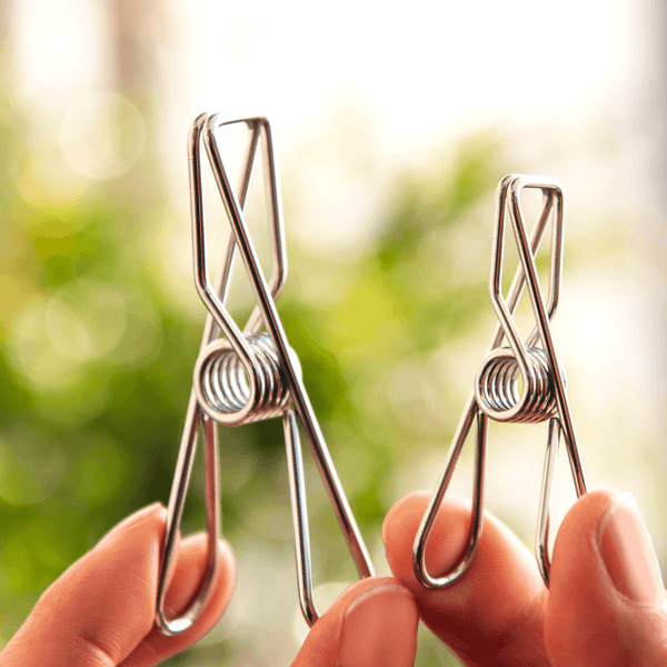 50 Pack Stainless Steel Clothes Pegs (Silver 40 Regular & 10 Large) - Clothes Pegsale Australia